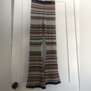 TOP SHOP Metallic Knit boot cut bell bottom pants Size 6